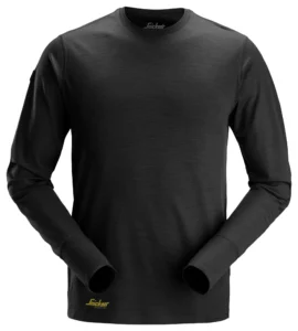 Langærmet T-shirt i uld