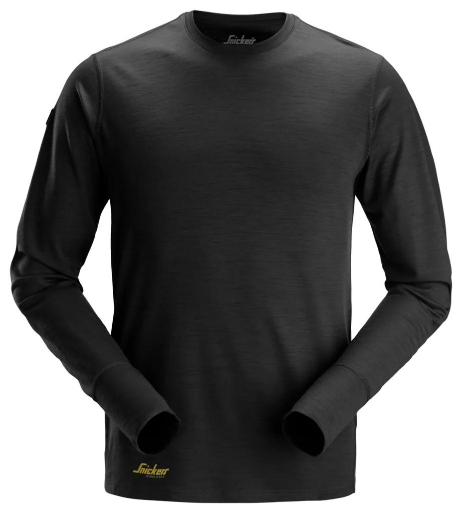 Langærmet T-shirt i uld