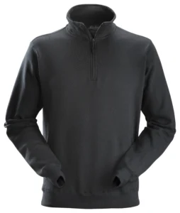 Sweatshirt med kort lynlås
