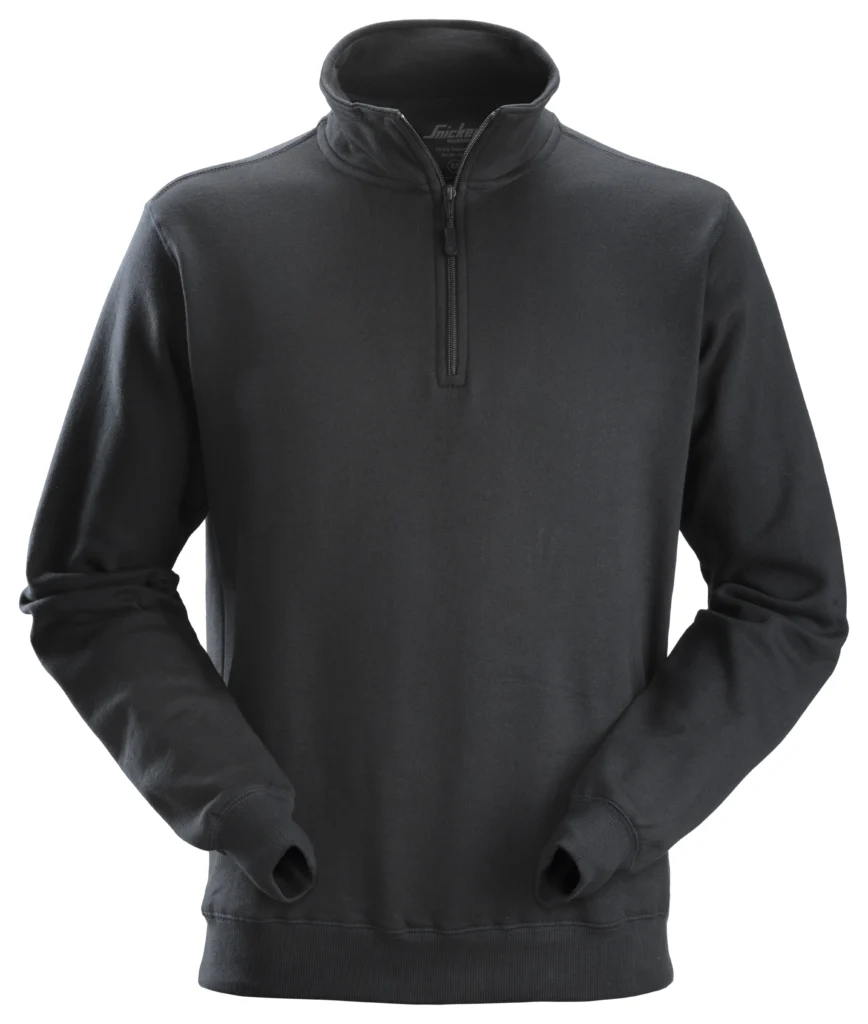 Sweatshirt med kort lynlås