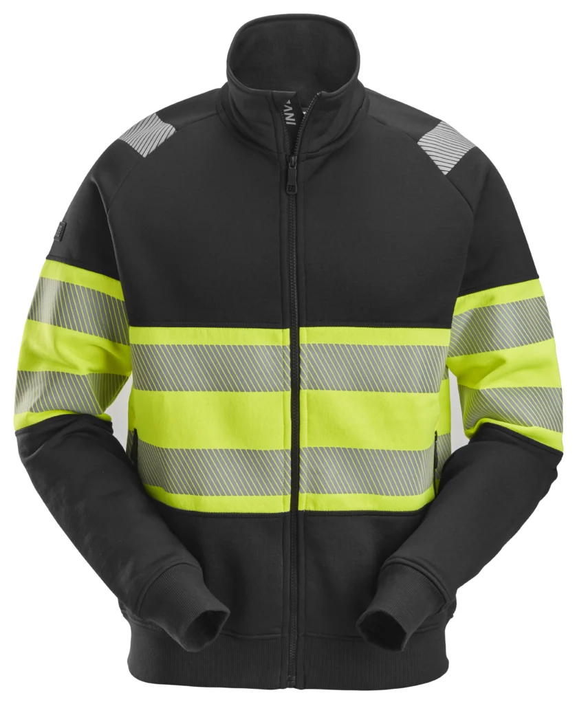 High-Vis sweatjakke med lang lynlås, klasse 1