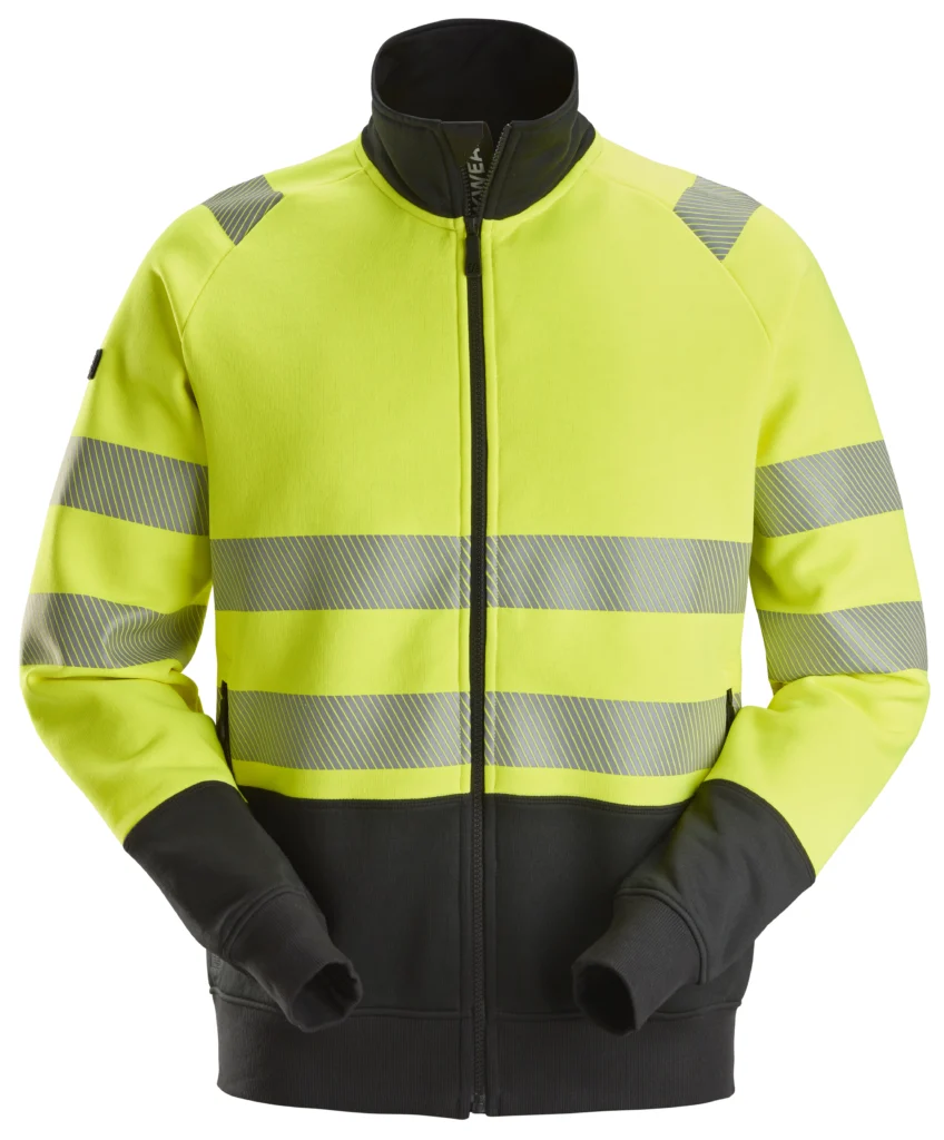High-Vis sweatjakke med lang lynlås, klasse 2