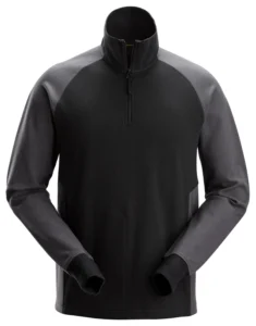Tofarvet sweatshirt med kort lynlås