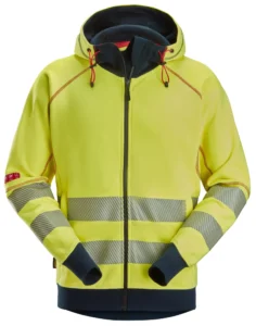 ProtecWork, High-Vis lysbuebeskyttende hættetrøje med gennemgående lynlås, klasse 3/2