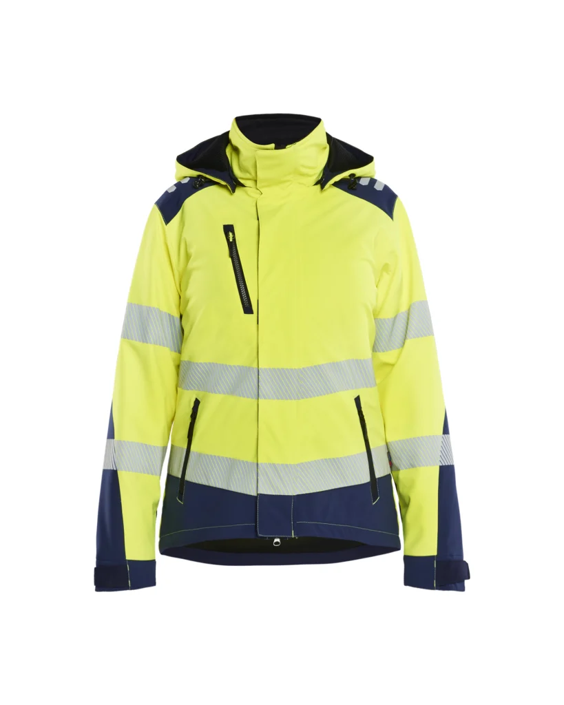Dame High Vis Letforet Vinter Softshelljakke