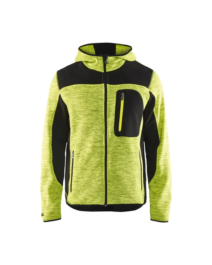Strikket jakke med softshell