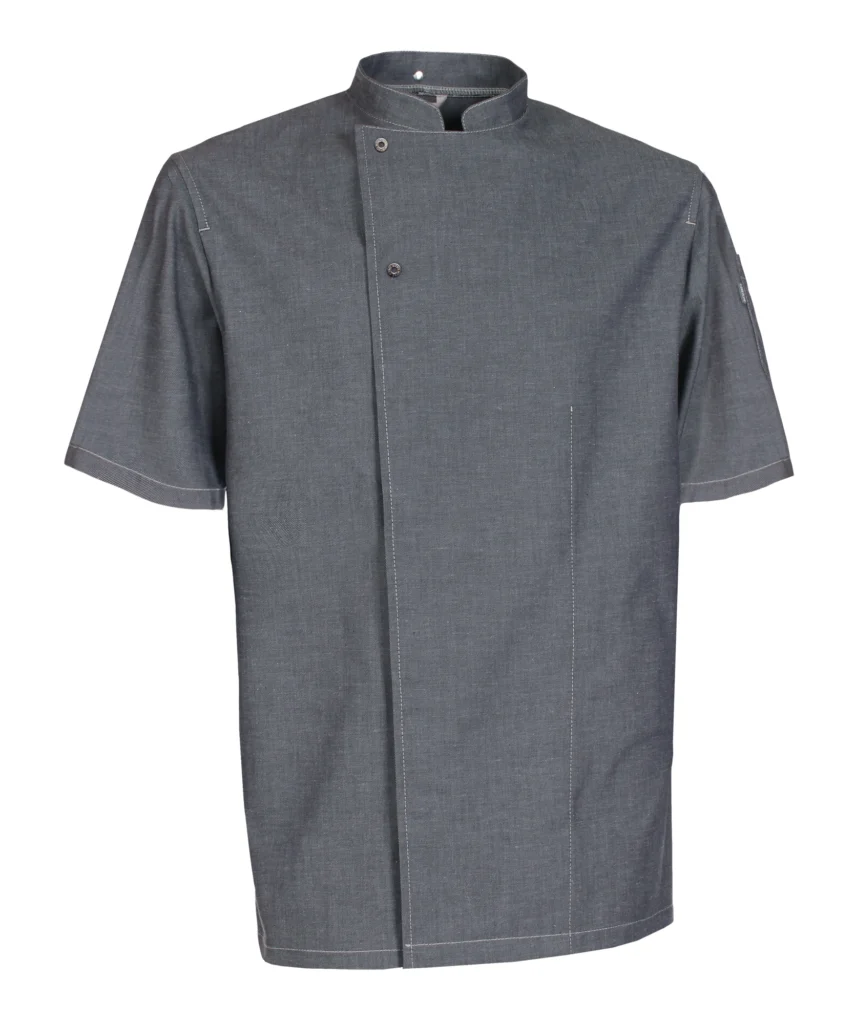 Unisex-kokkejakke, 1/4 ærme - Grå