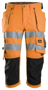 High-Vis stretch piratbukser med hylsterlommer, klasse 1/2