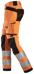 High-Vis stretch bukser med hylsterlommer, klasse 2