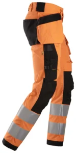 High-Vis stretch bukser med hylsterlommer, klasse 2