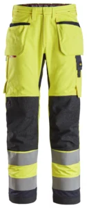 ProtecWork, flammehæmmende High-vis arbejdsbukser med hylsterlommer, klasse 2
