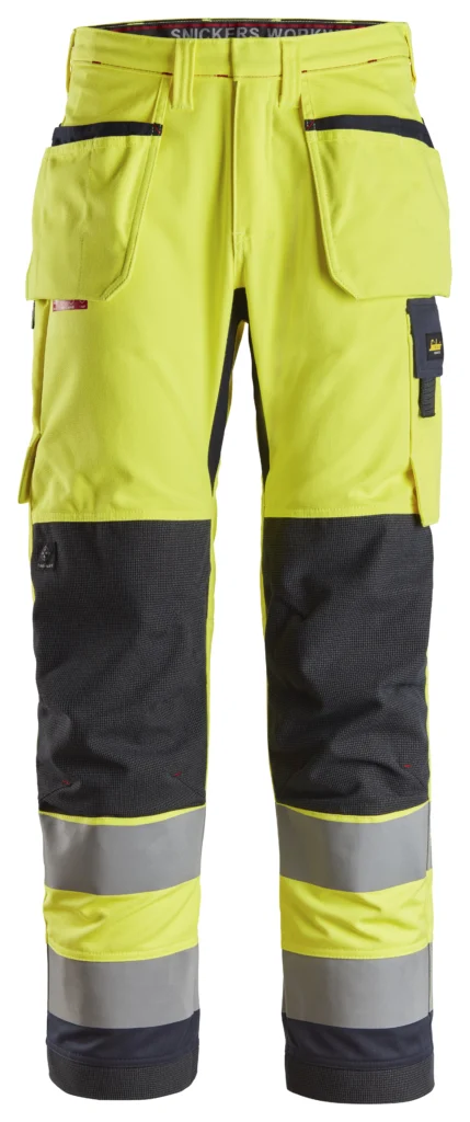 ProtecWork, flammehæmmende High-vis arbejdsbukser med hylsterlommer, klasse 2