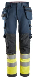 ProtecWork, High-Vis stretch arbejdsbukser med hylsterlommer, klasse 1
