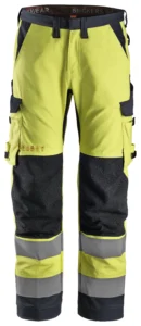 ProtecWork, flammehæmmende High-Vis arbejdsbukser med ens lårlommer, klasse 2