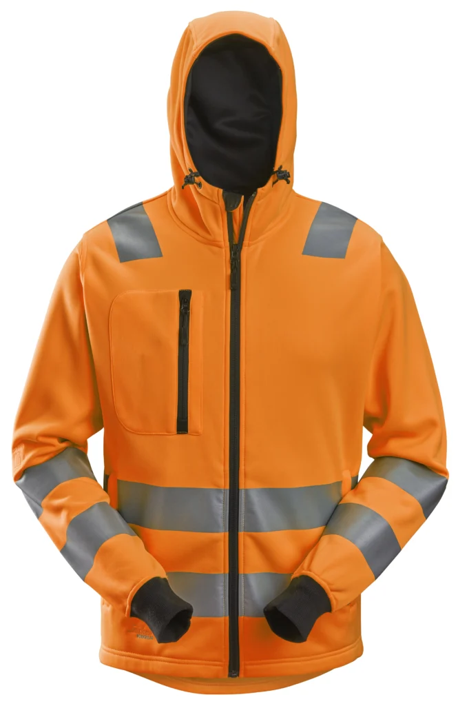 High-Vis hættetrøje med lang lynlås, klasse 2/3