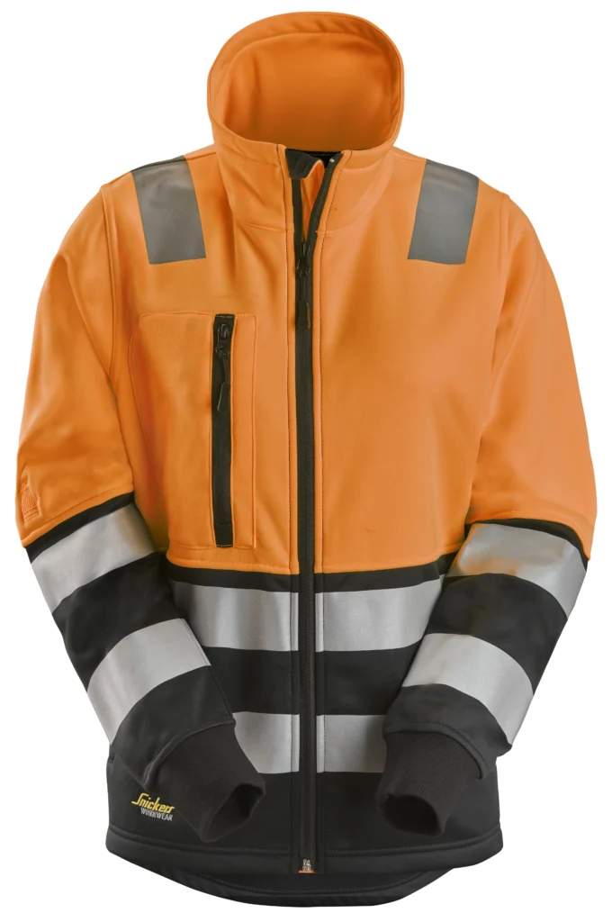 High-Vis dame sweatjakke med lang lynlås, klasse 2