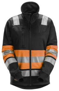 High-Vis dame sweatjakke med lang lynlås, klasse 1