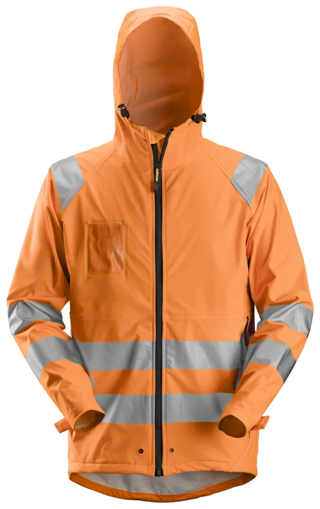 High-Vis PU regnjakke, klasse 3