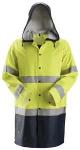 ProtecWork, flammehæmmende High-Vis regnfrakke PU, klasse 3