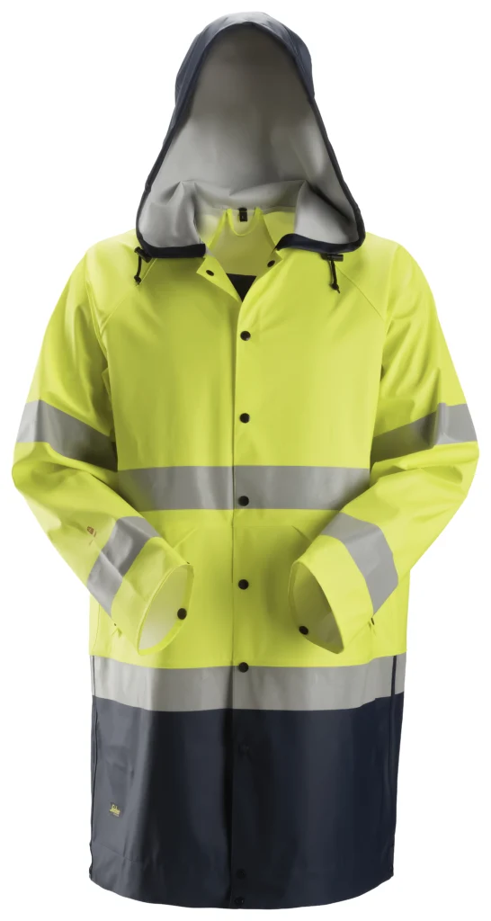 ProtecWork, flammehæmmende High-Vis regnfrakke PU, klasse 3