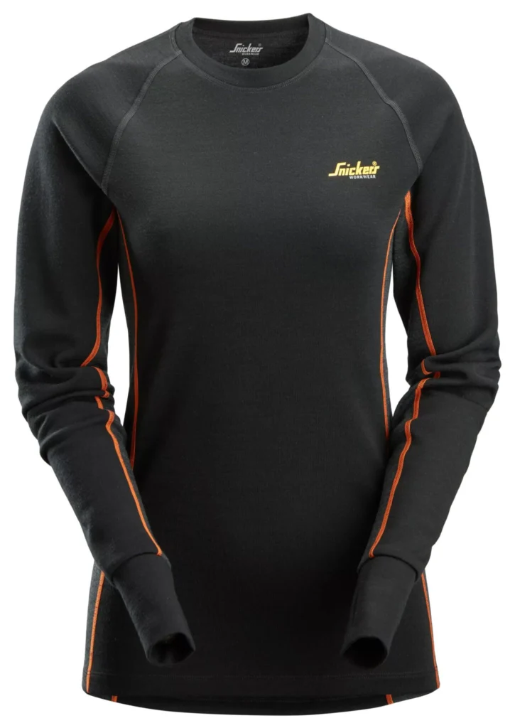 Dame T-shirt med lange ærmer merinould, Stay Warm