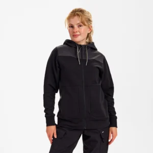 Entire dame sweat cardigan med hætte