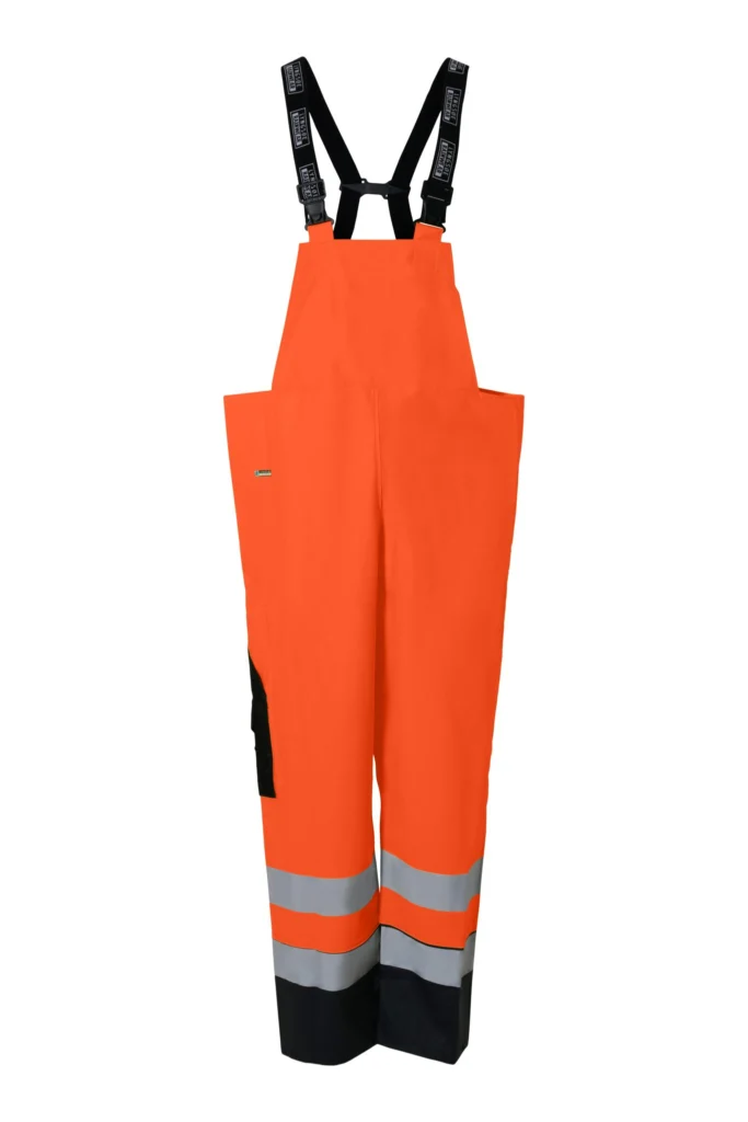 Brandhæmmende Hi-Vis regnoveralls i PU kvalitet