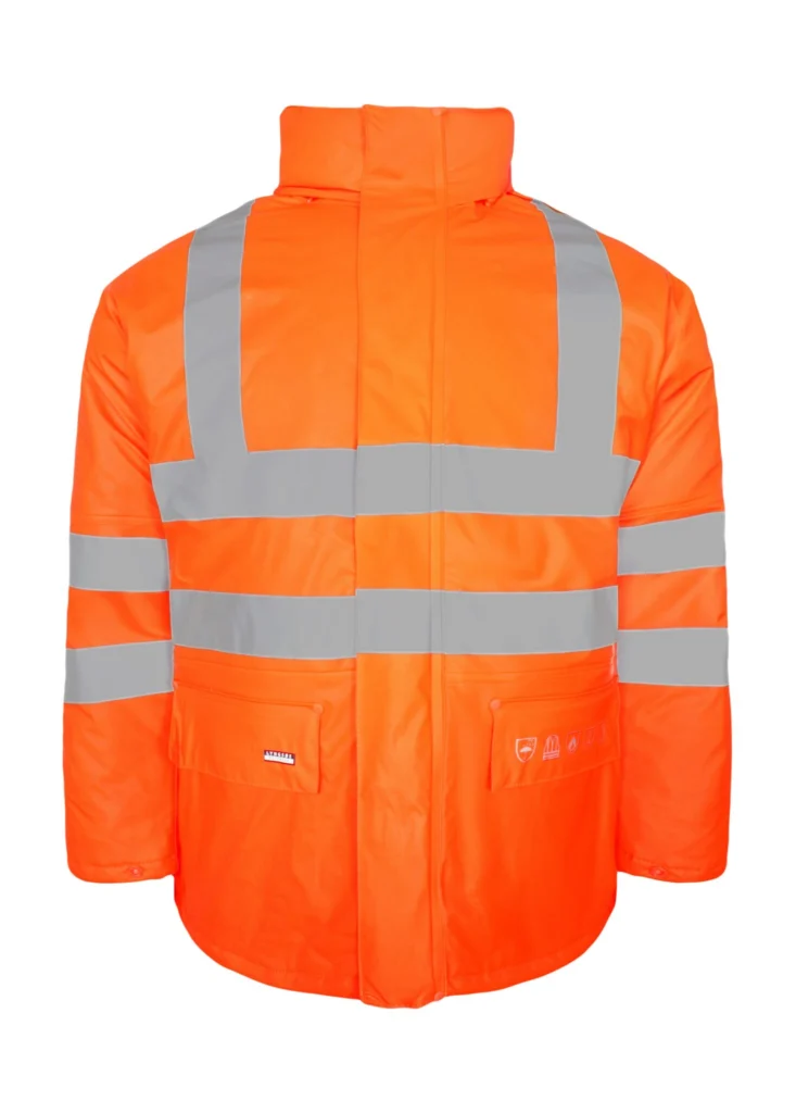 Brandhæmmende Hi-Vis vinterjakke i PU kvalitet med quiltet foer til kvinder