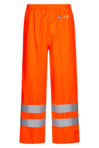 Brandhæmmende Hi-Vis regnbukser i PU kvalitet