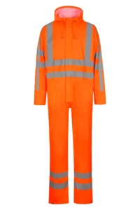 Brandhæmmende Hi-Vis regndragt i PU kvalitet med RWS-reflekser