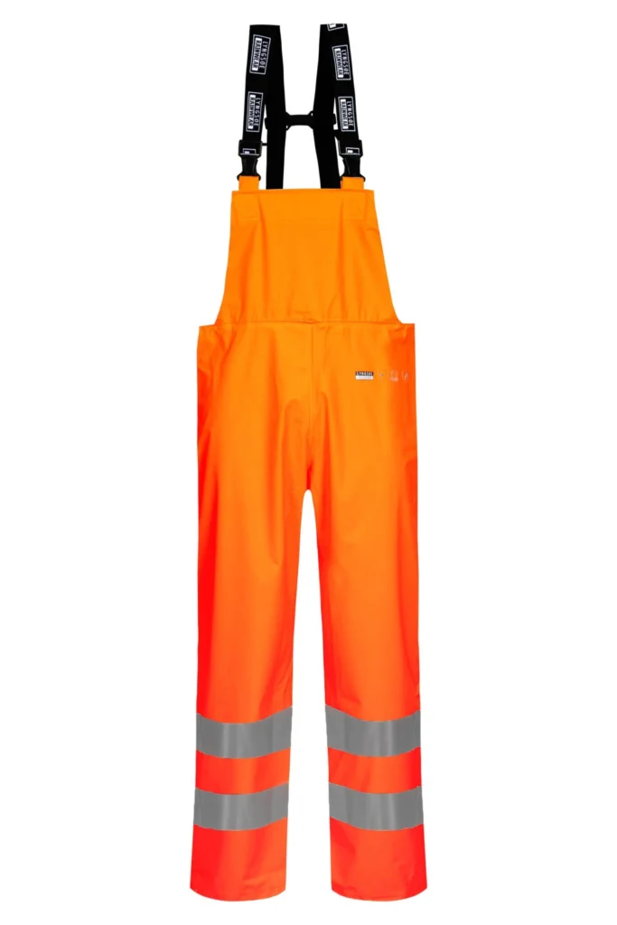 Brandhæmmende Hi-Vis regnoveralls i PU kvalitet