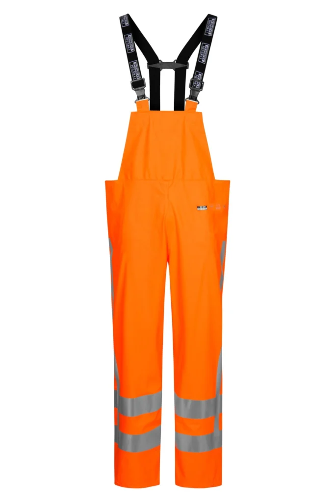 Brandhæmmende Hi-Vis regnoveralls i PU kvalitet med RWS-reflekser