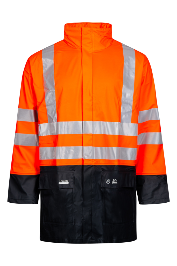 Hi-Vis regnjakke i PU kvalitet