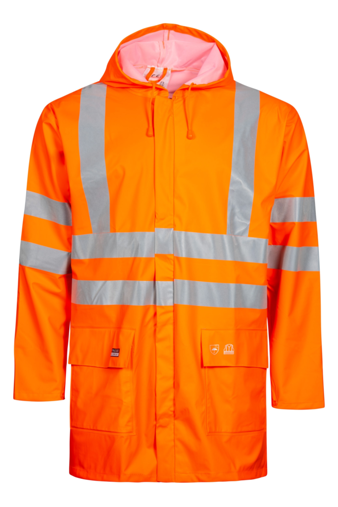 Hi-Vis regnjakke i PU kvalitet