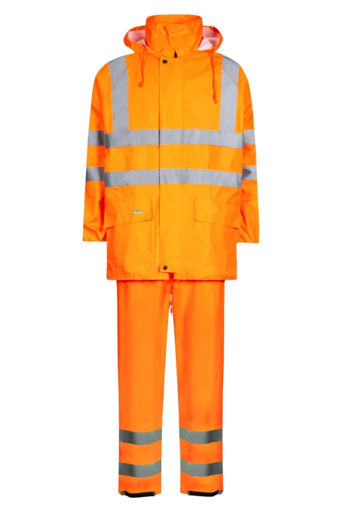 Hi-Vis regnsæt med jakke og bukser i polyester kvalitet