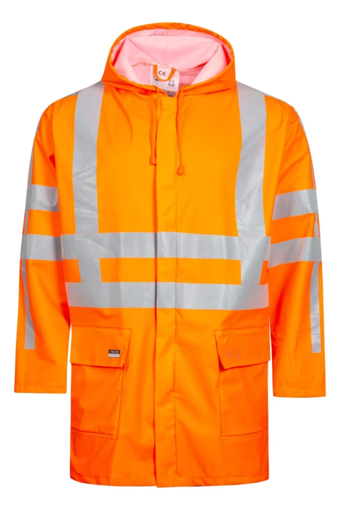 Hi-Vis regnjakke i PU kvalitet med aftageligt quiltet foer og RWS-reflekser