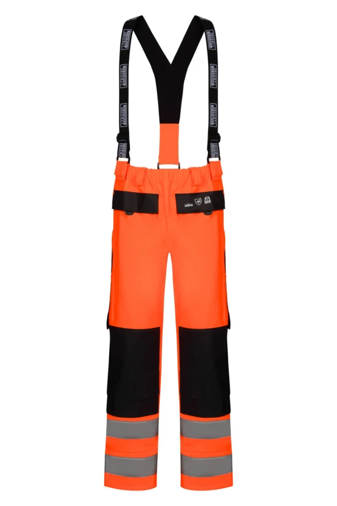 Hi-Vis regnbukser i kraftig PU/PVC kvalitet