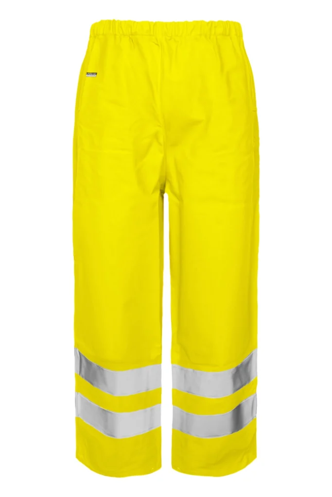 Hi-Vis regnbukser i kraftig PU/PVC kvalitet